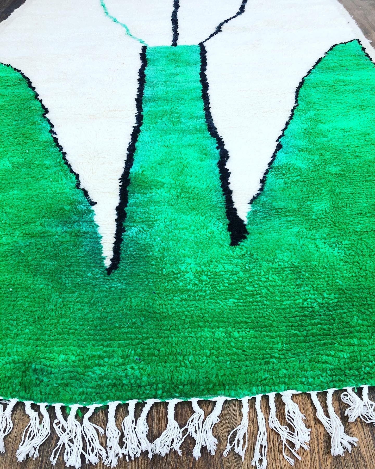 Custom Homemade Mid-Century Scandinavian Beni Ourain Rug