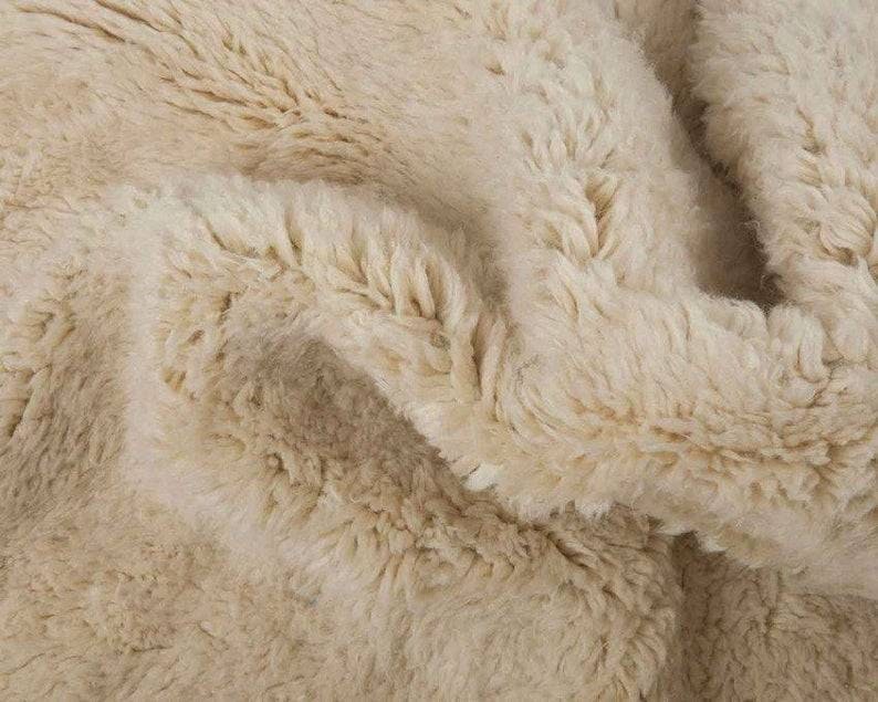 Custom Mid-Century Moroccan White Round Beni Ourain Circle Rug - MarrakeshLoom
