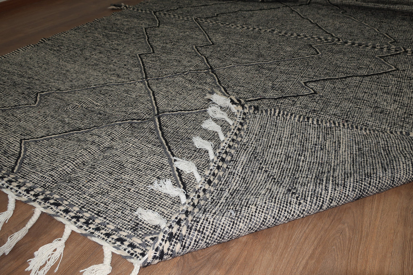 Custom Moroccan Mid-Century Handwoven Kelim Zanafi Rug - MarrakeshLoom