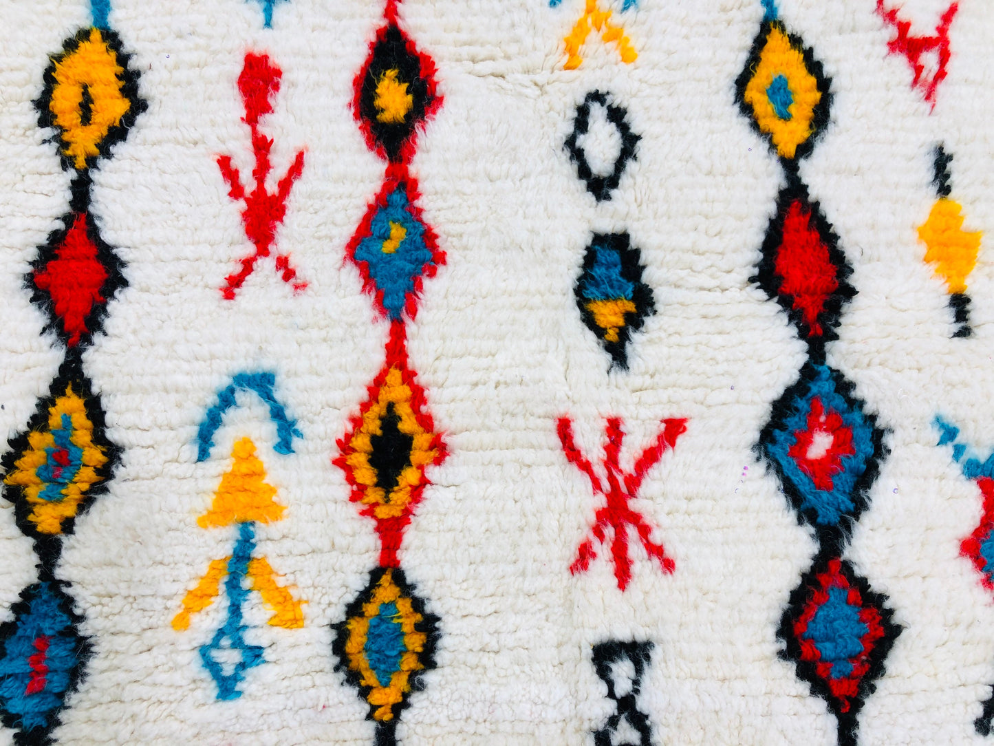 Custom Homemade Mid-Century Scandinavian Abstract Beni Ourain Rug