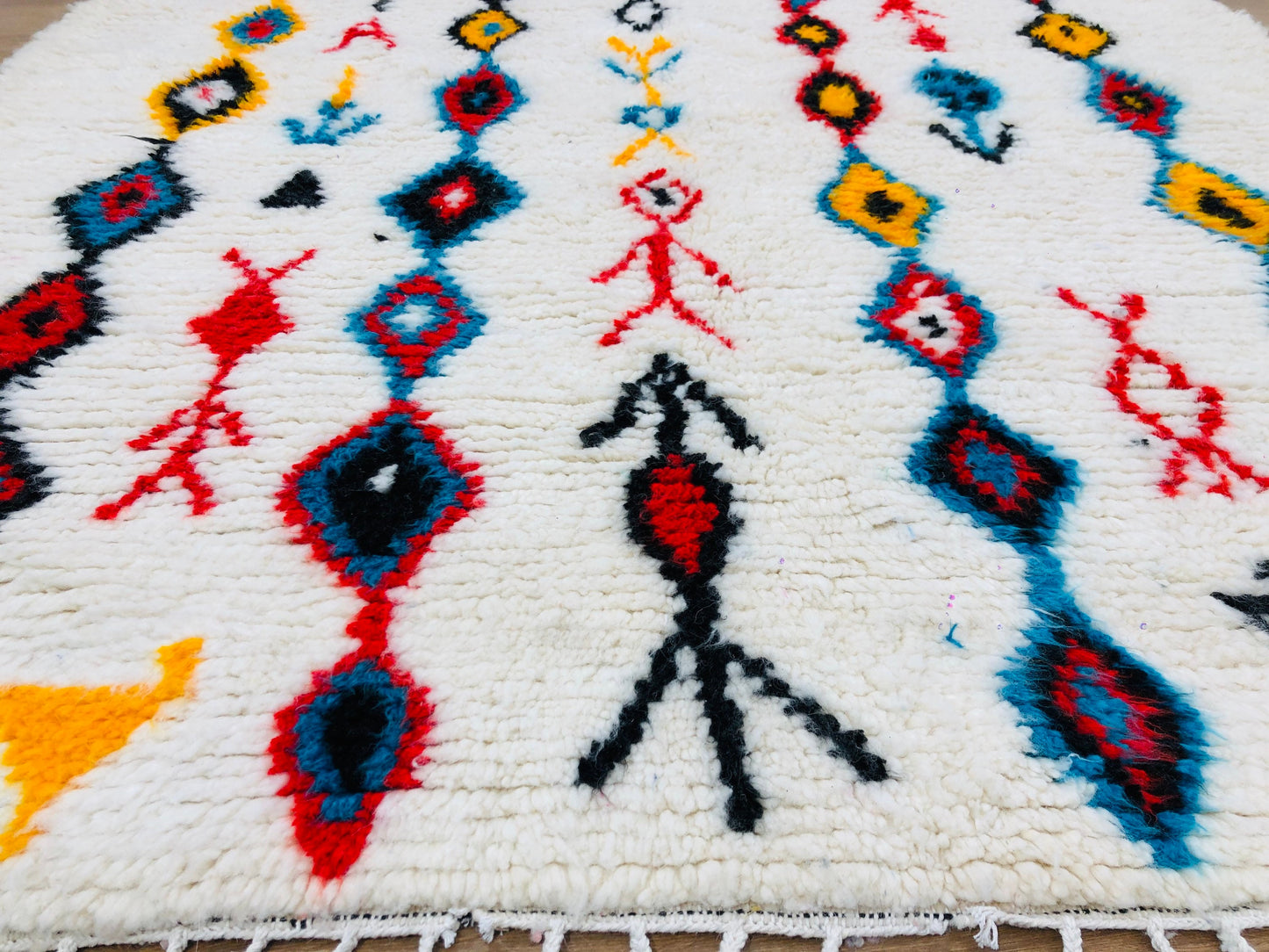 Custom Homemade Mid-Century Scandinavian Abstract Beni Ourain Rug
