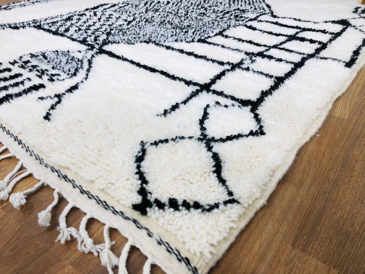 Custom Mid-Century Scandinavian Beni Ourain Rug - MarrakeshLoom
