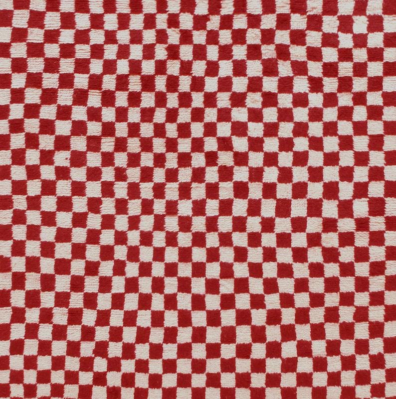 Custom Moroccan Handwoven Checkered Beber Beni Ourain Rug - MarrakeshLoom