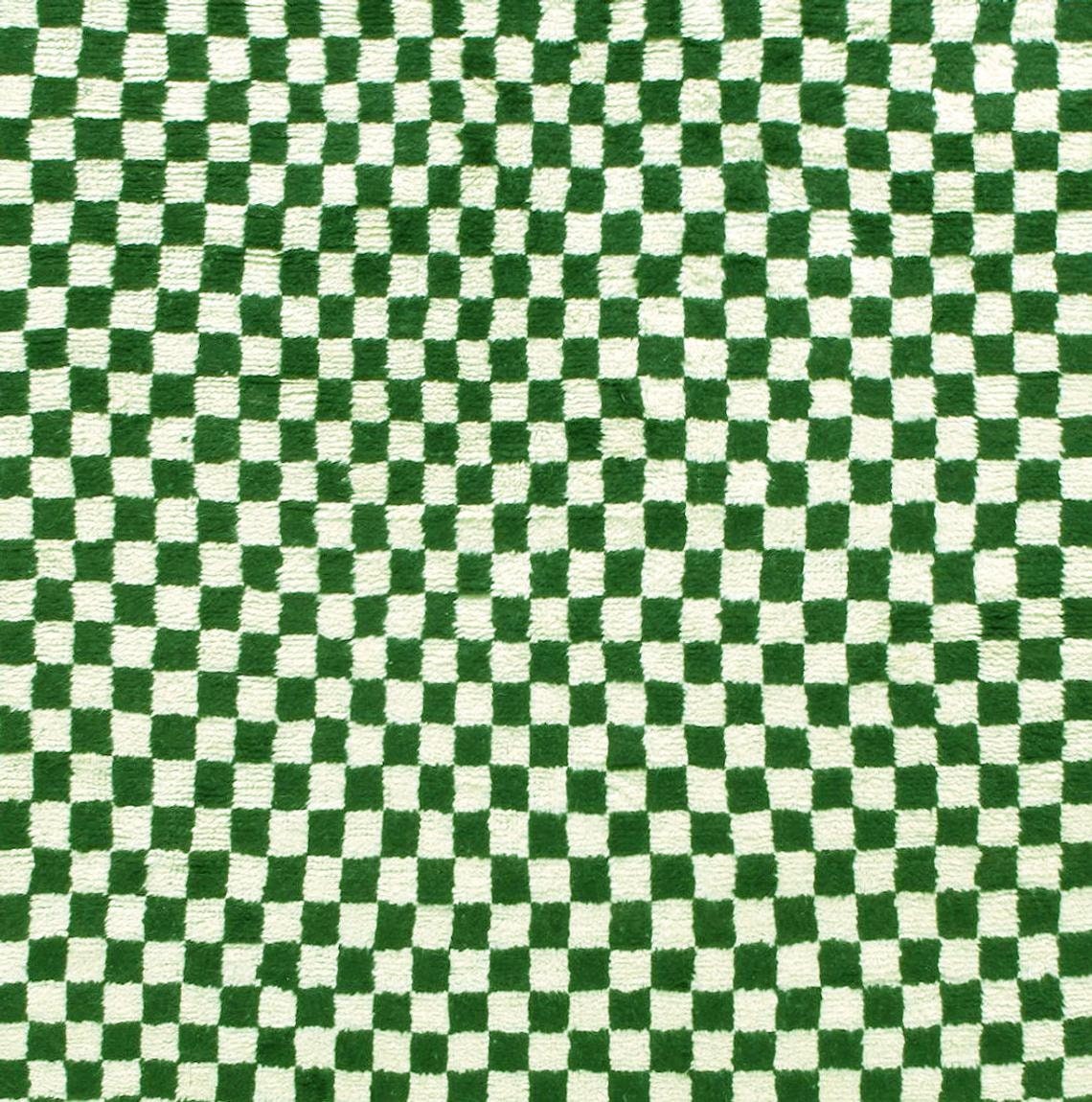 Custom Moroccan Handwoven Checkered Beber Beni Ourain Rug - MarrakeshLoom