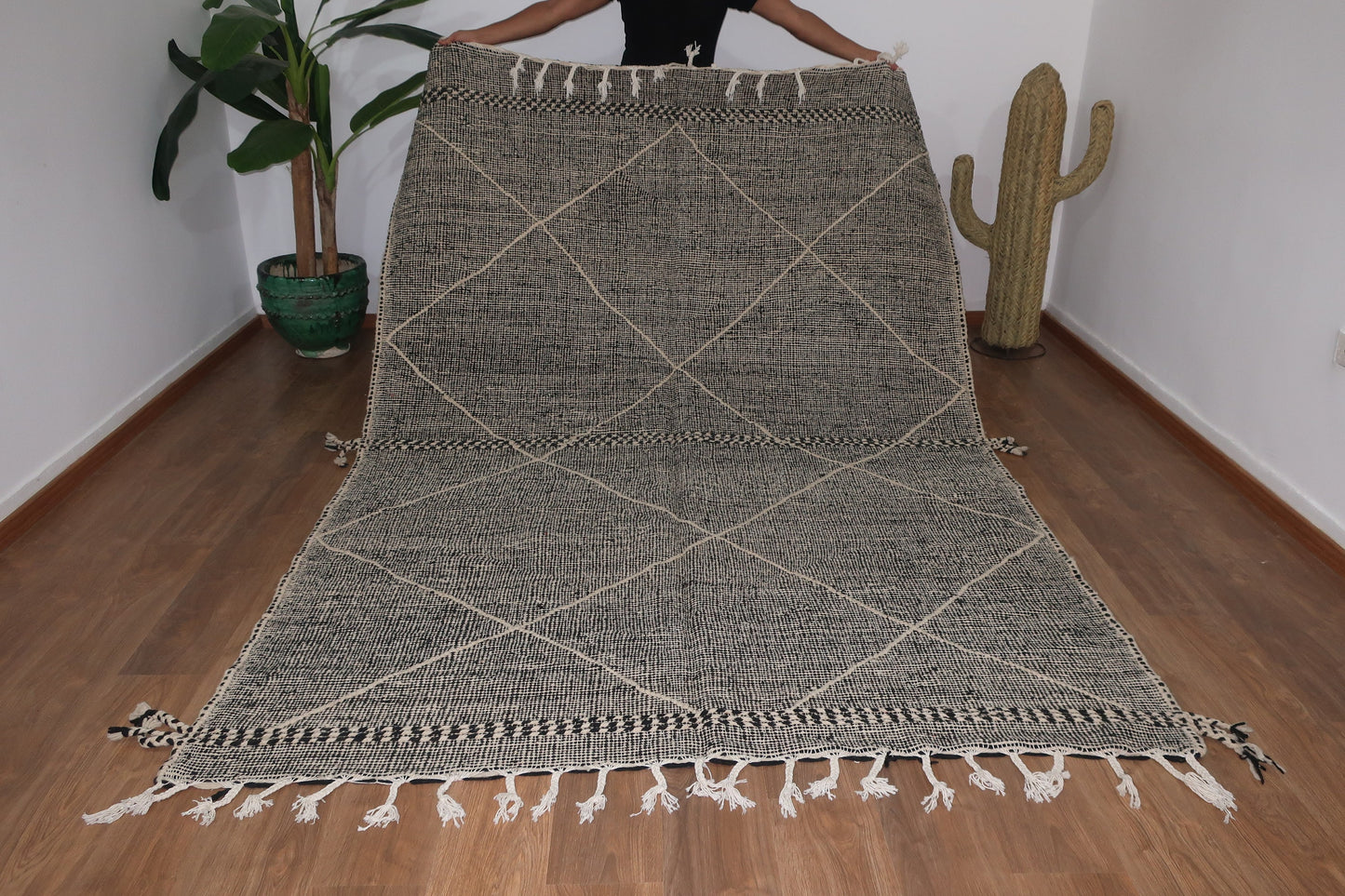 Custom Mid-Century Handwoven Moroccan Zanafi Rug - MarrakeshLoom