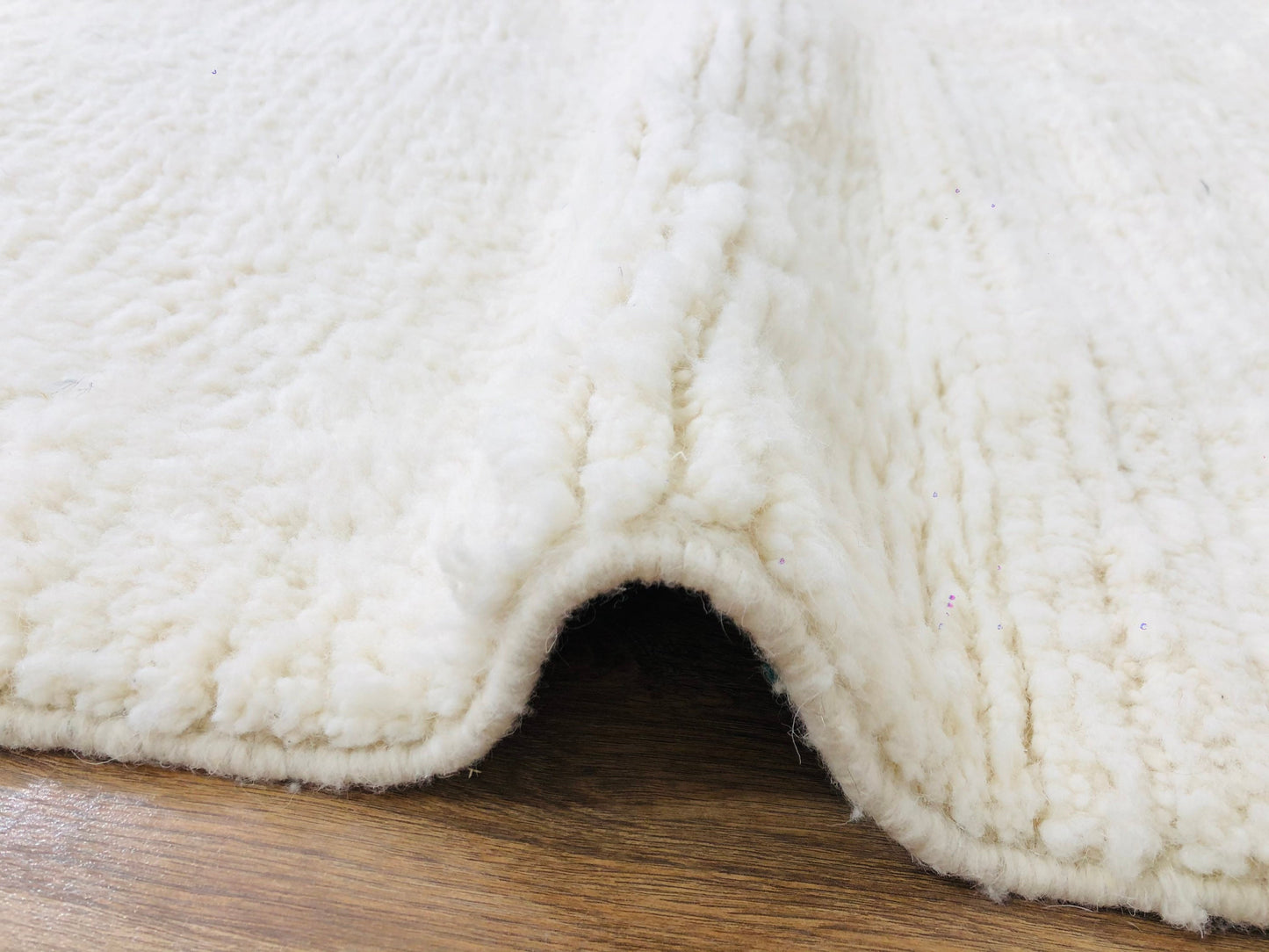 Custom Handmade White Wool Beni Ourain Runner Rug - MarrakeshLoom