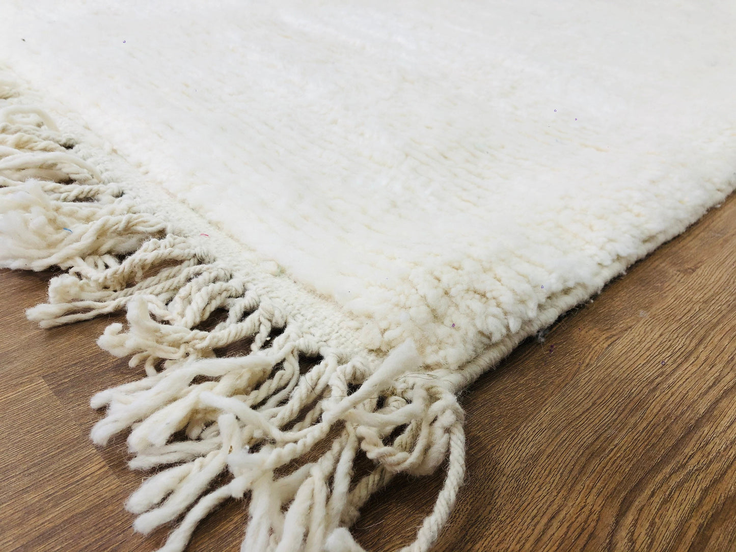 Custom Handmade White Wool Beni Ourain Runner Rug - MarrakeshLoom