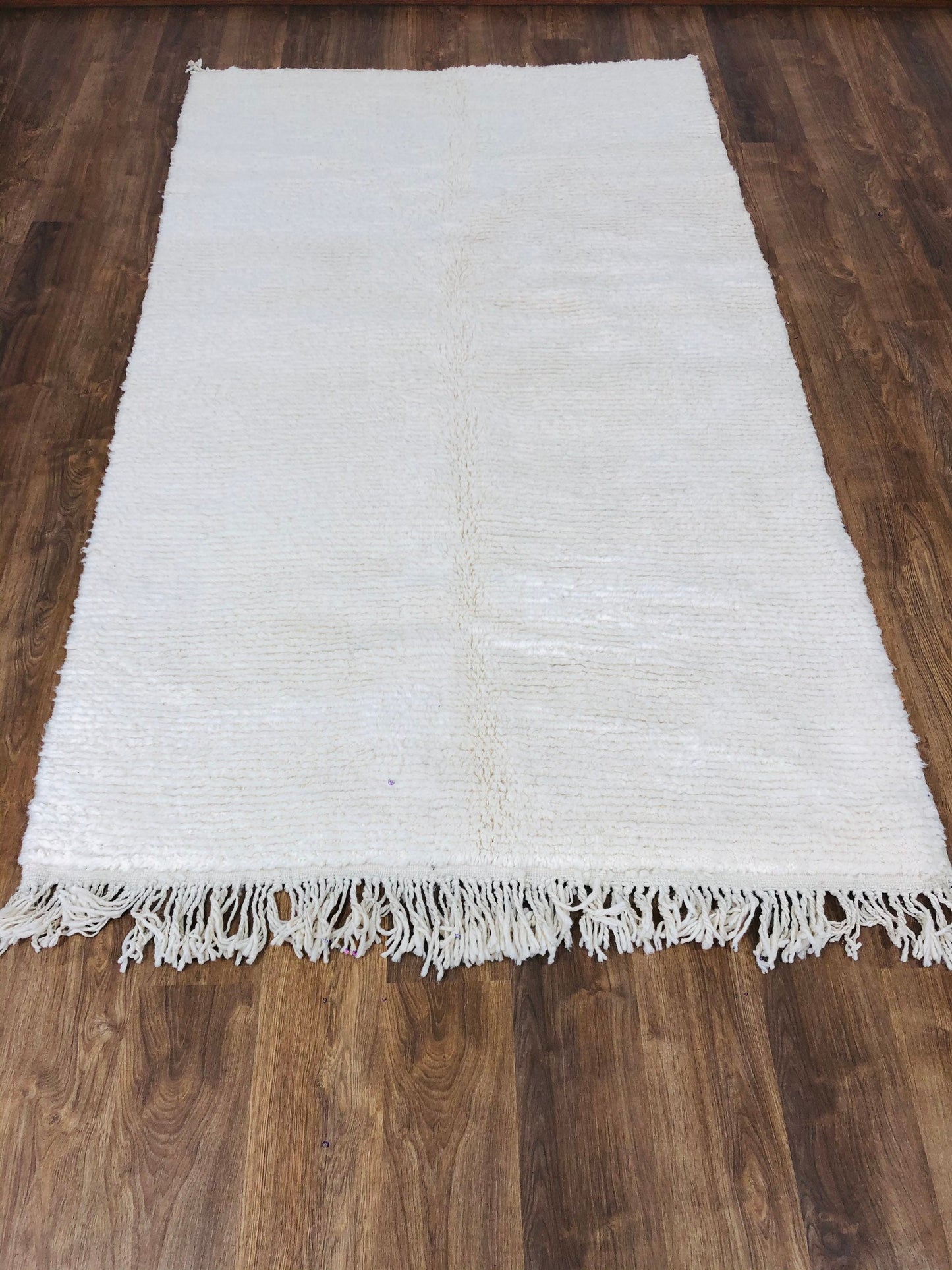 Custom Handmade White Wool Beni Ourain Runner Rug - MarrakeshLoom