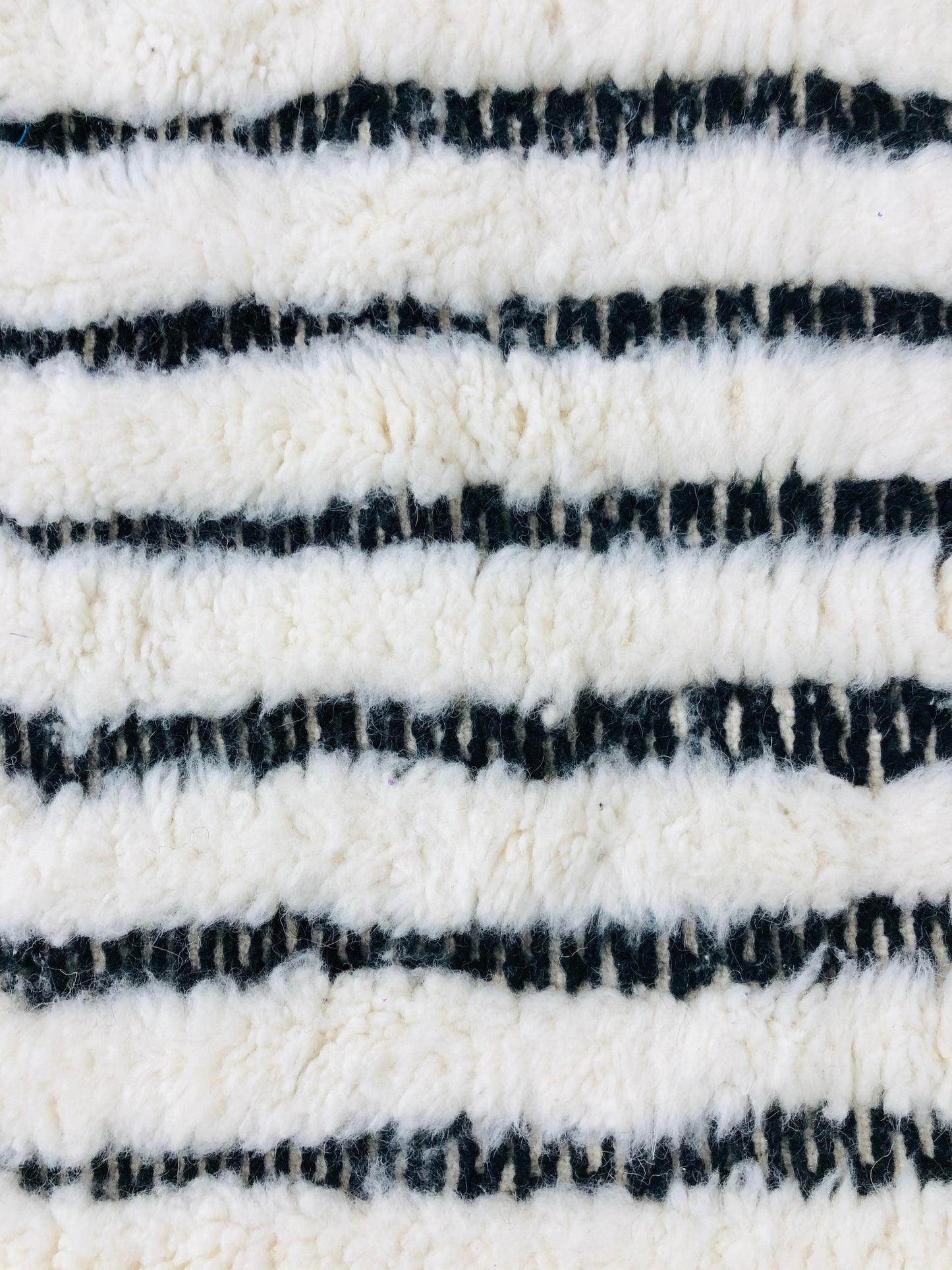 Custom Handmade Moroccan Nordic Scandinavian White & Black Beni Ourain Rug - MarrakeshLoom