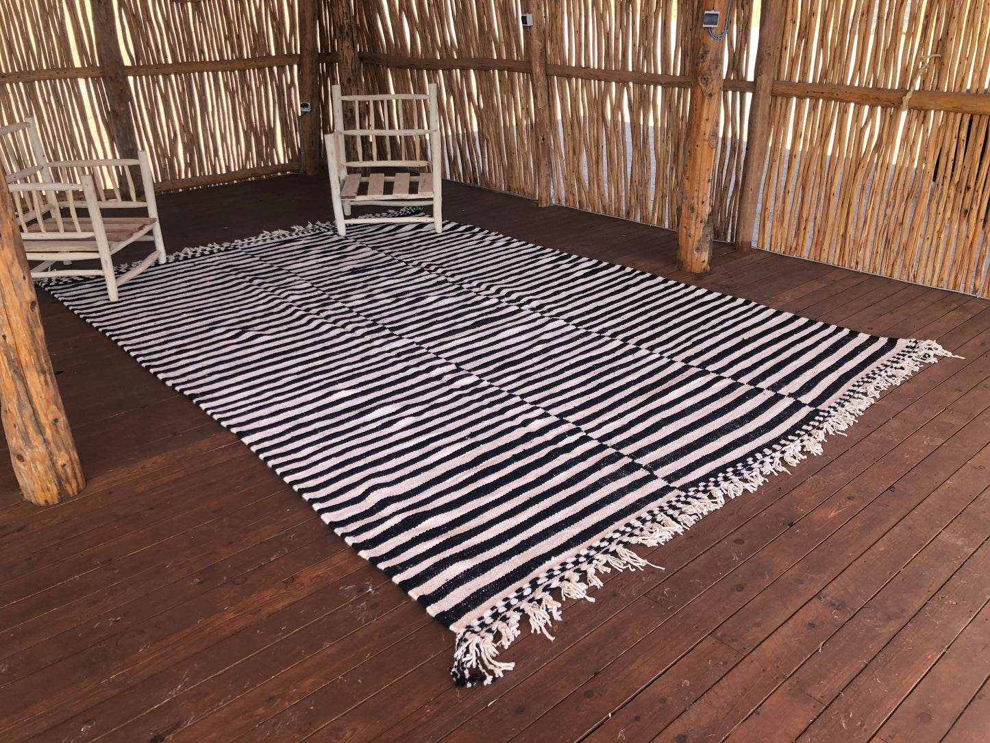 Custom Moroccan Mid-Century Handwoven Flatwoven Kilim Rug - MarrakeshLoom