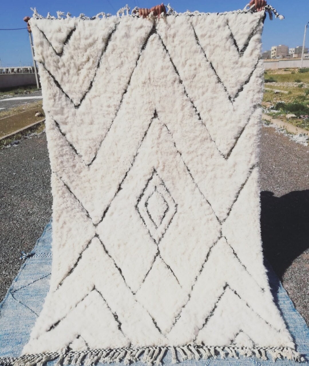 Custom Mid-Century Moroccan Beni Ourain Rug - MarrakeshLoom