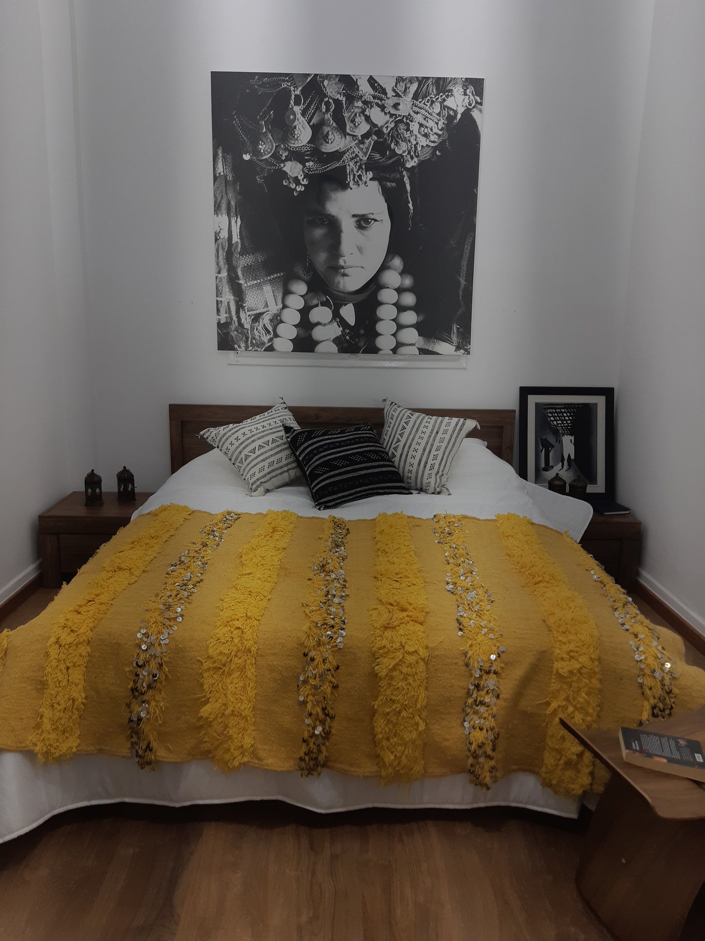 Handmade Moroccan Wedding Blanket Handira - "Huda" - MarrakeshLoom