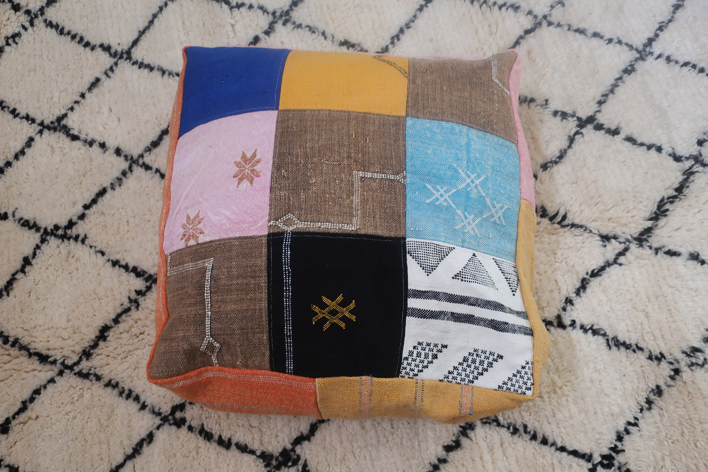 Moroccan Berber Pouf - Floor Cushion - MarrakeshLoom