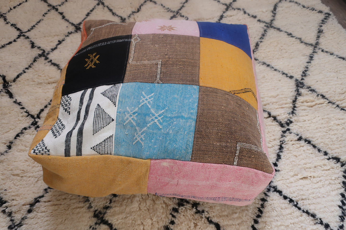 Moroccan Berber Pouf - Floor Cushion - MarrakeshLoom