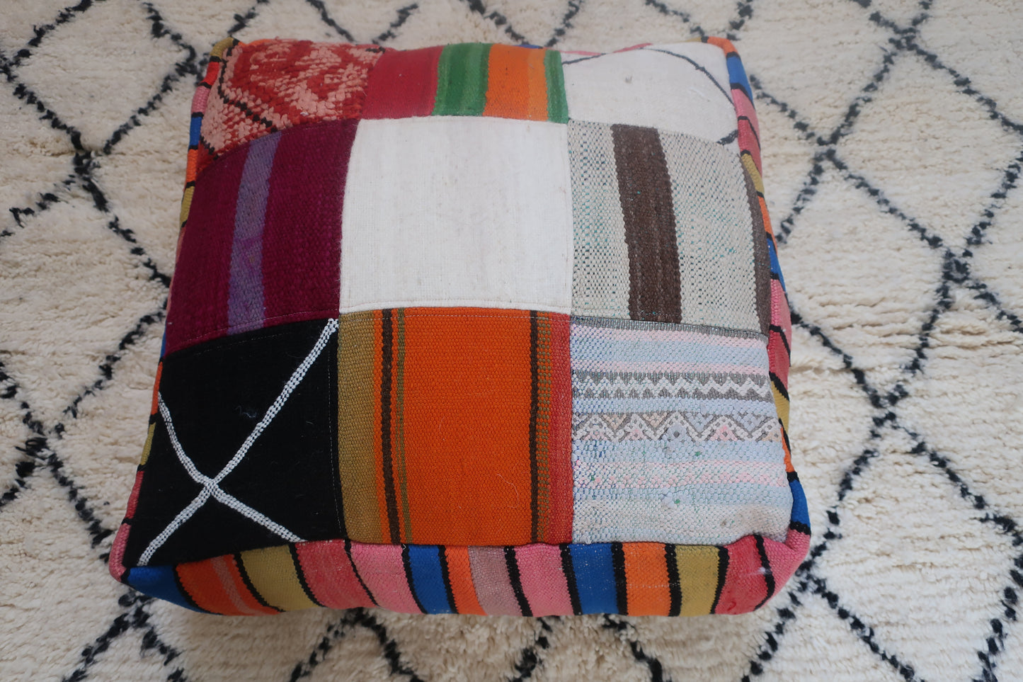 Moroccan Berber Pouf - Floor Cushion - MarrakeshLoom