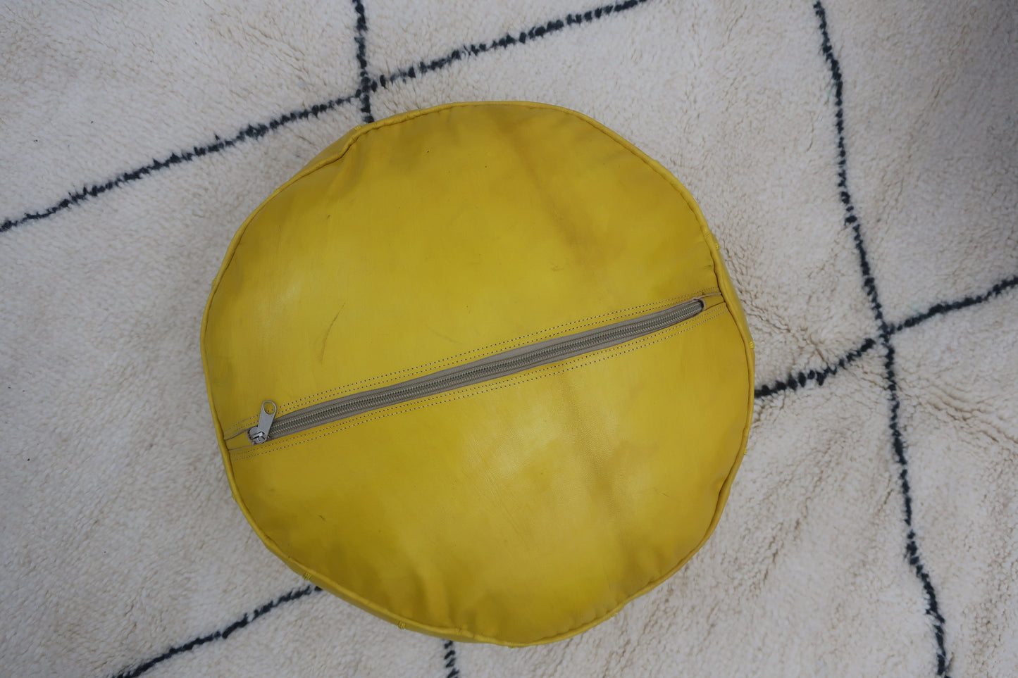 Moroccan Leather Pouf, Unstuffed - MarrakeshLoom