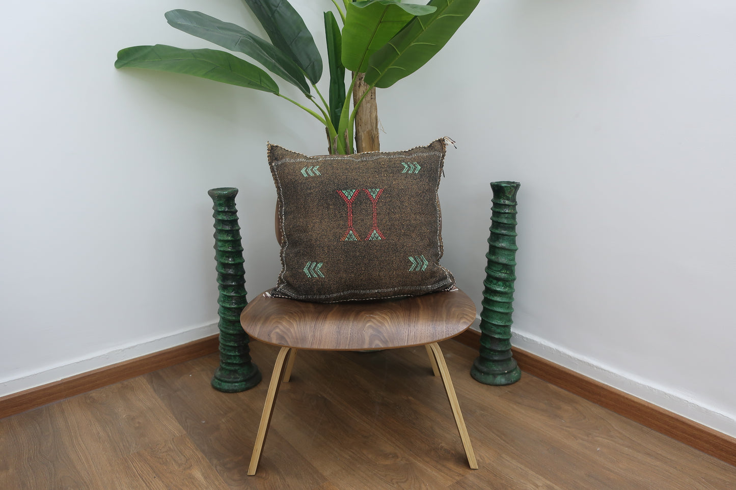 Moroccan cactus silk pillow - MarrakeshLoom