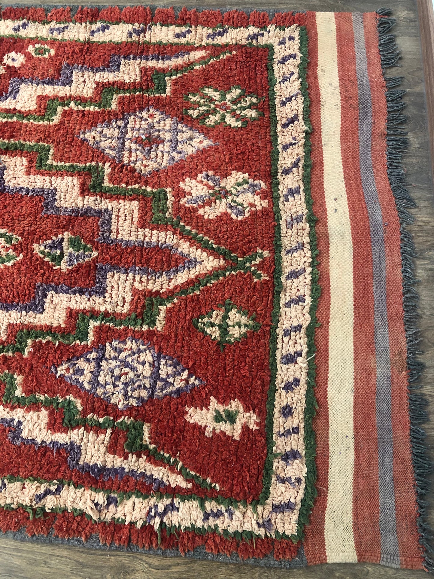 Vintage Handmade Moroccan Berber wool Rug - 9.51 FT× 4.92 FT ( 290 CM ×150 CM ) , Authentic handwoven carpet - MarrakeshLoom