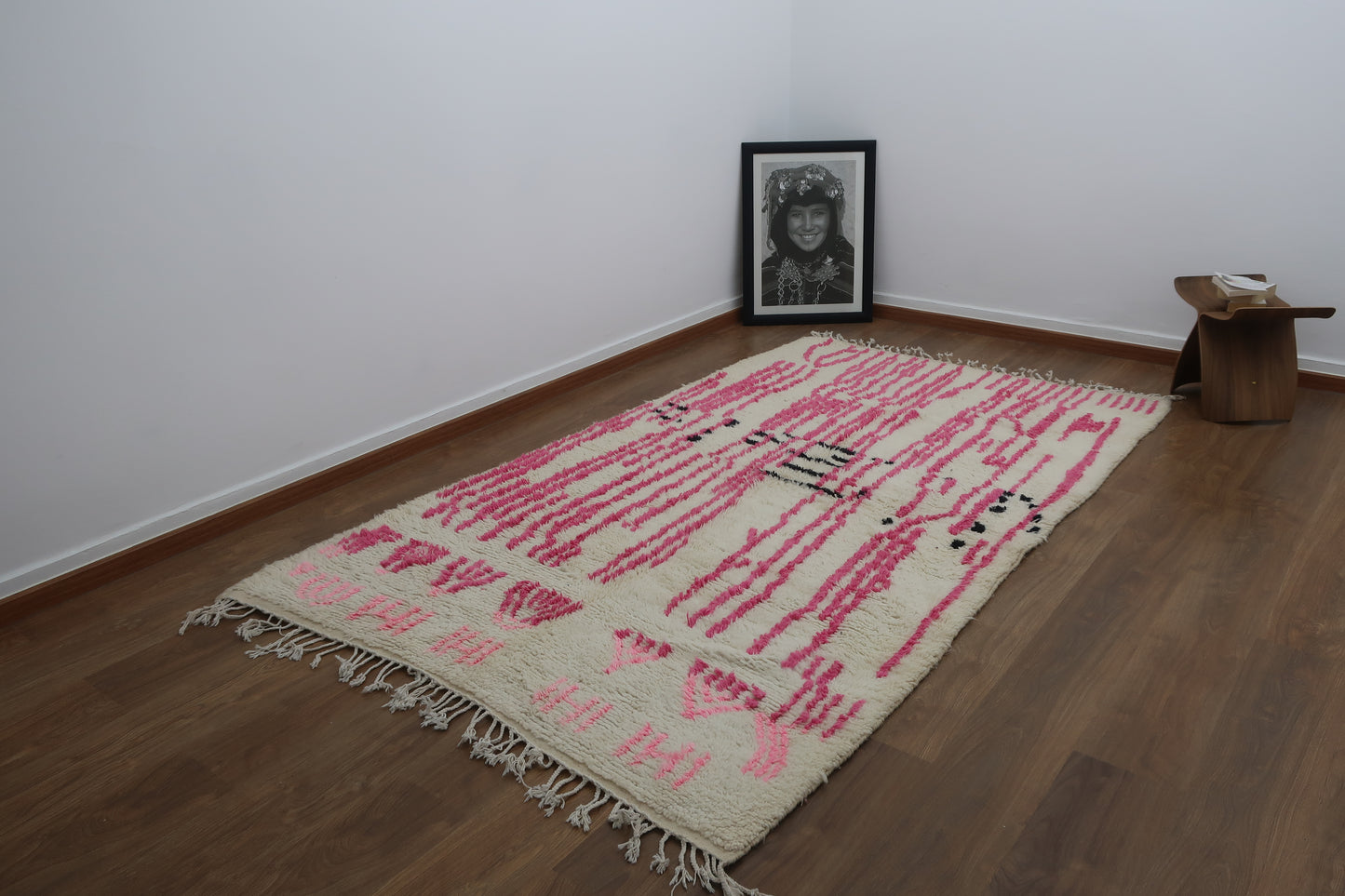 Moroccan Berber Azilal Rug "Desert Rose" - 8.49 FT x 4.62 FT ( 259 CM x 141 CM ) - MarrakeshLoom