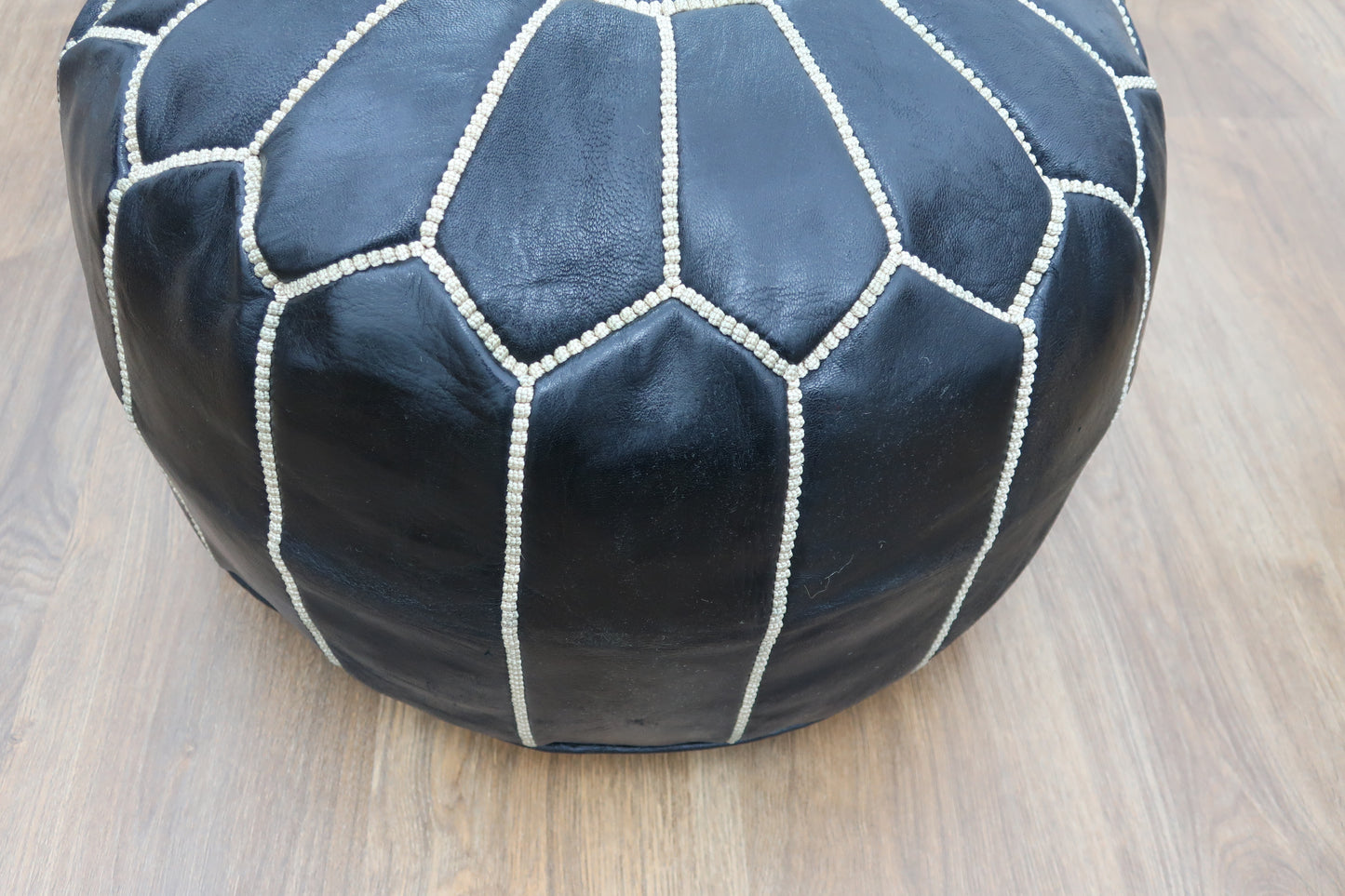 Moroccan Leather Pouf - MarrakeshLoom