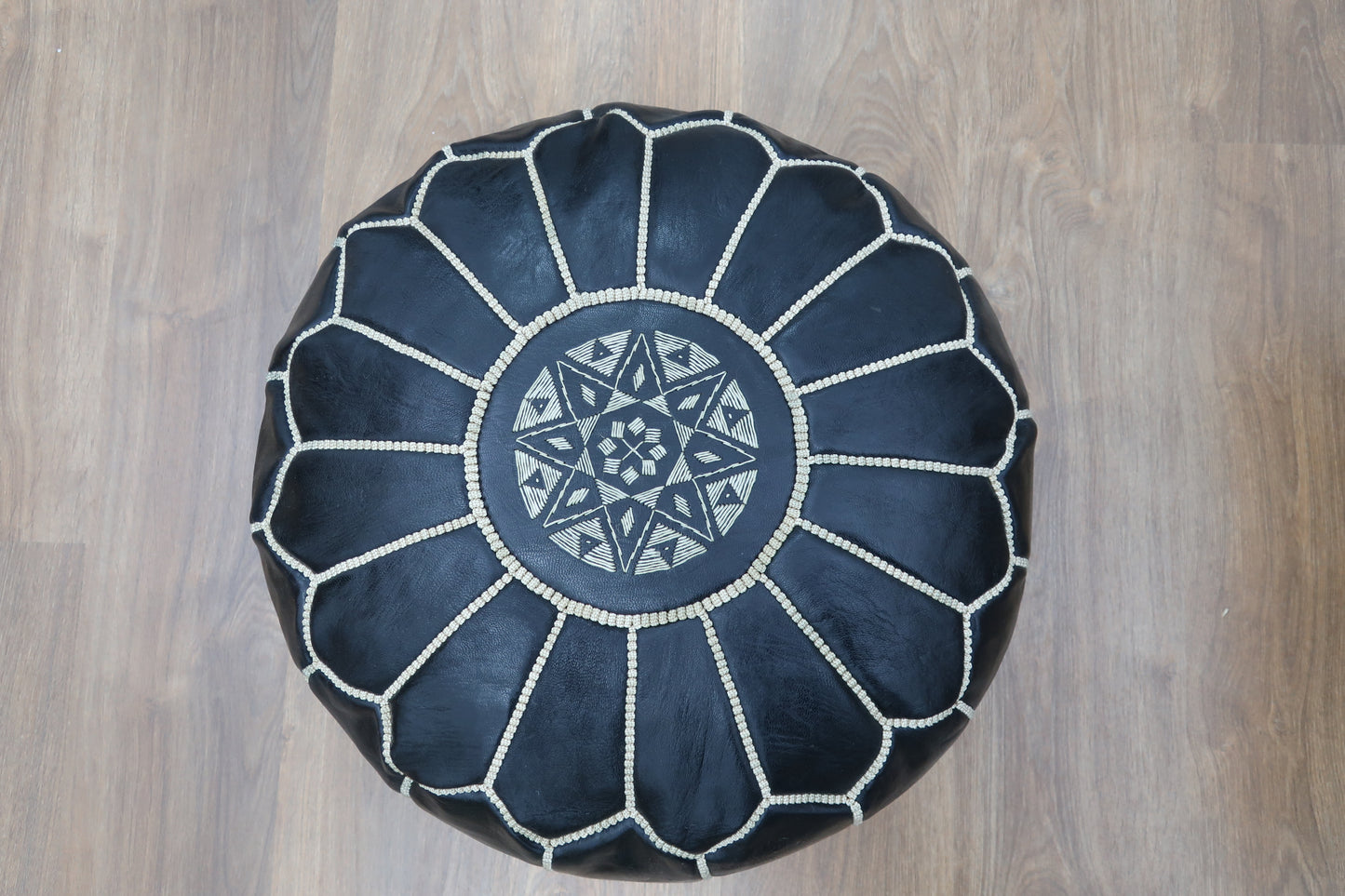 Moroccan Leather Pouf - MarrakeshLoom