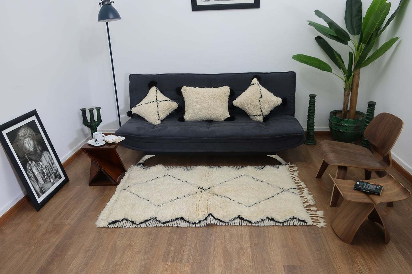 Moroccan Beni Ourain rug "Lilla" - 160 CM x 104 CM - MarrakeshLoom