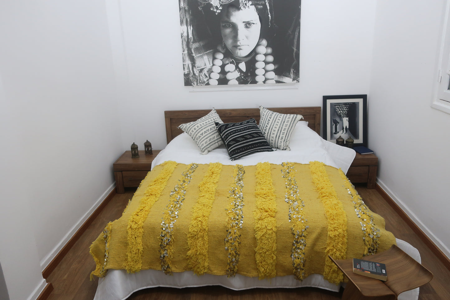 Handmade Moroccan Wedding Blanket Handira - "Huda" - MarrakeshLoom