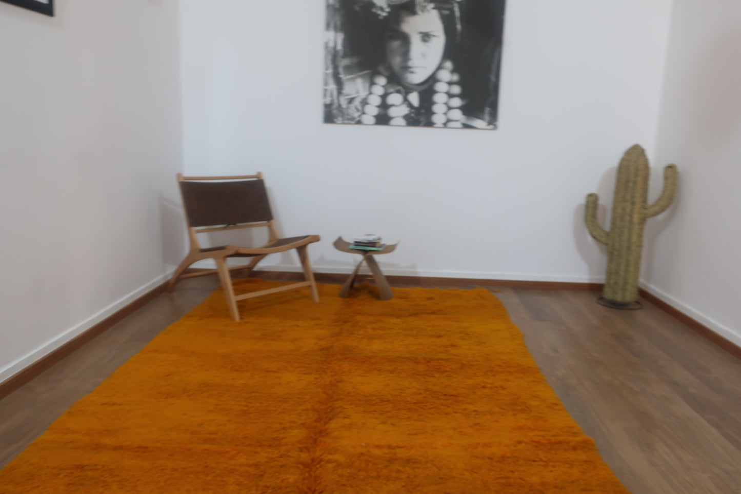 Vintage Moroccan Berber shaggy wool Rug -9.84 FT X 6.43 FT ( 300 CM X 196 CM ) , Authentic handwoven carpet - MarrakeshLoom