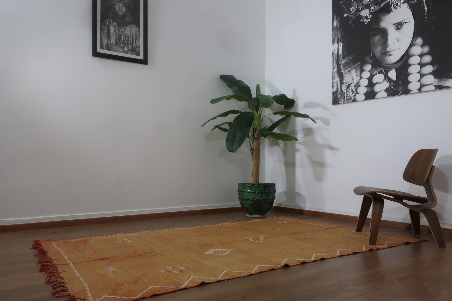 Handmade Moroccan Cactus silk Sabra area rug , 7.77 FT × 4.75 FT ( 237 CM × 145 CM ), Authentic handwoven carpet - MarrakeshLoom