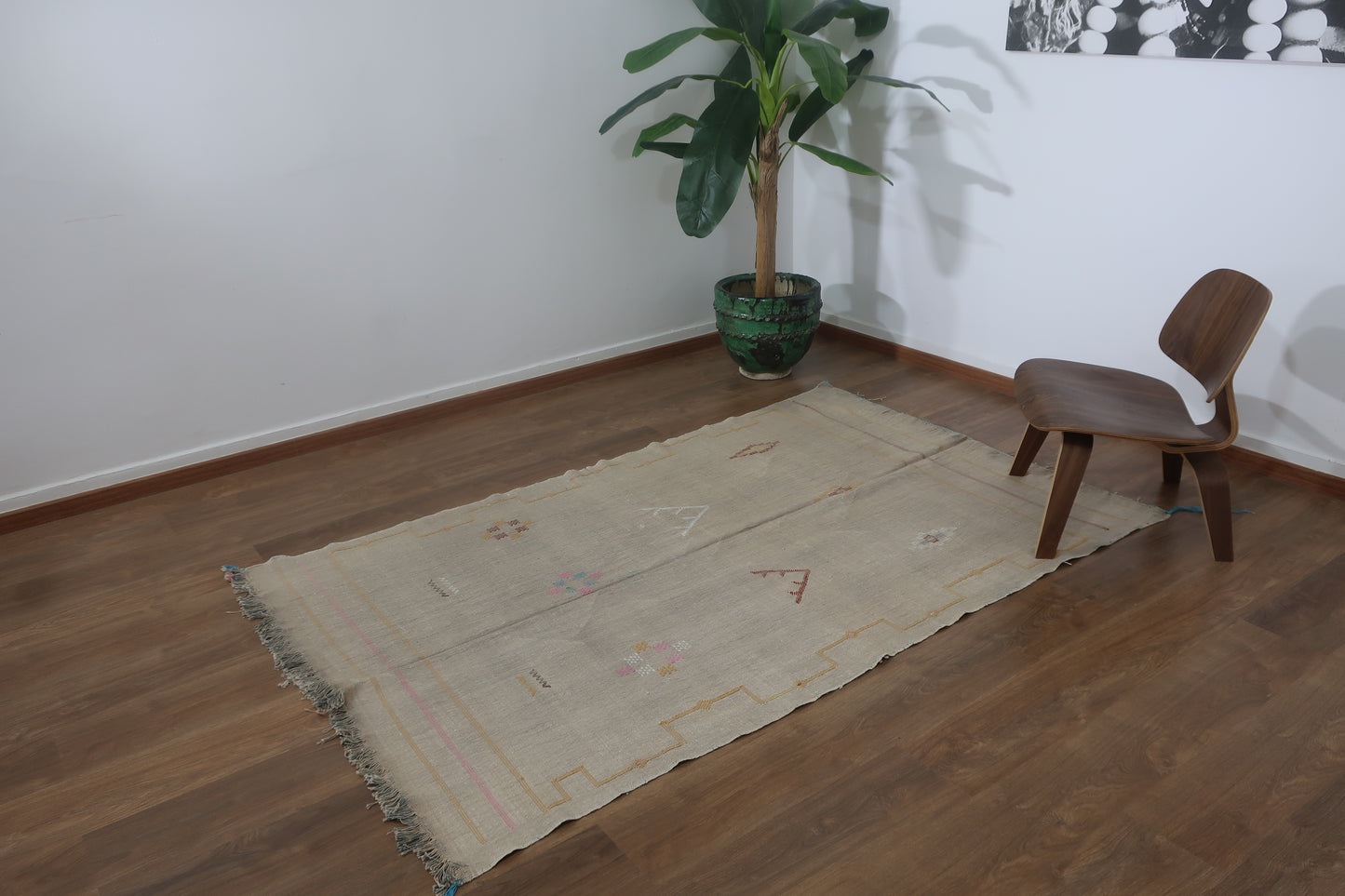 Handmade Moroccan Cactus silk Sabra area rug , 7.21 FT × 4.59 FT ( 220 Cm × 140 Cm ), Authentic handwoven carpet - MarrakeshLoom