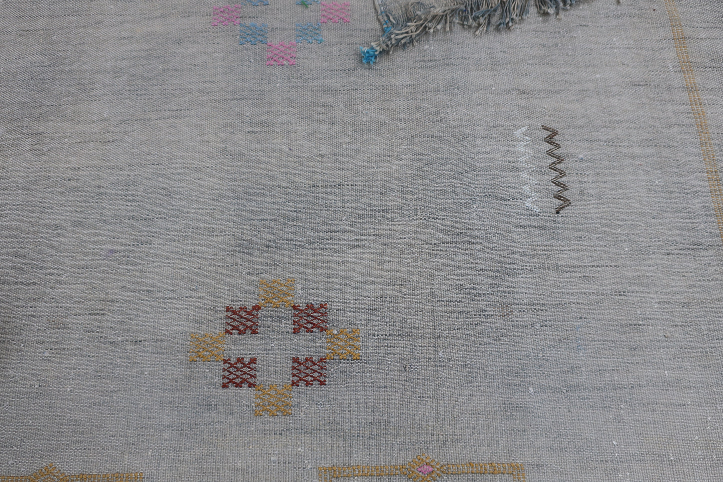 Handmade Moroccan Cactus silk Sabra area rug , 7.21 FT × 4.59 FT ( 220 Cm × 140 Cm ), Authentic handwoven carpet - MarrakeshLoom