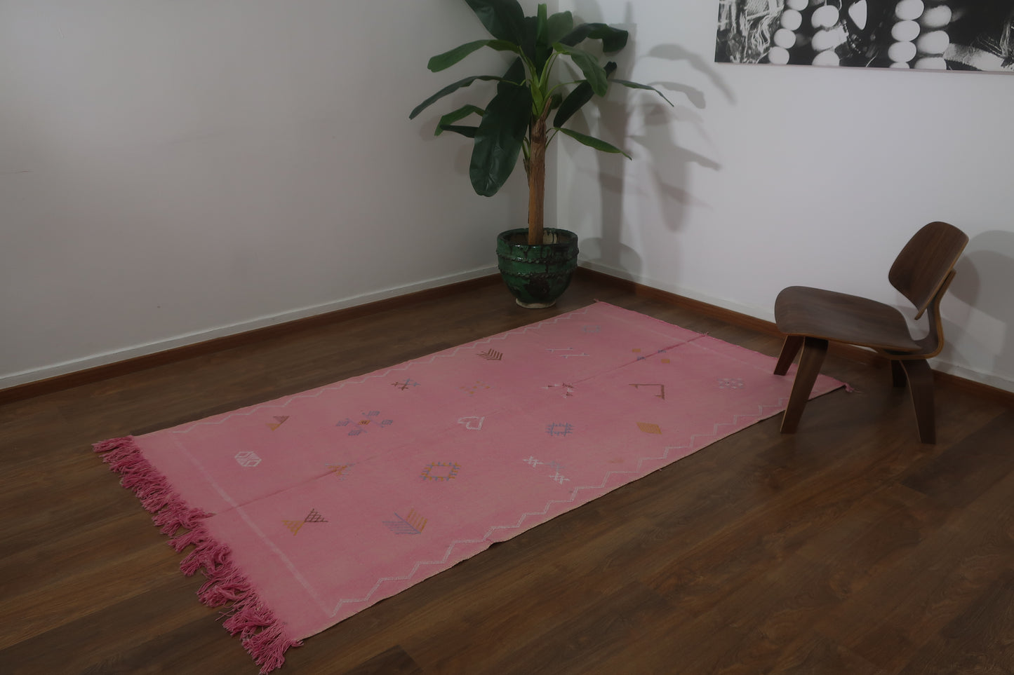 Handmade Moroccan Cactus silk Sabra area rug , 7.61 FT × 4.33 FT ( 232 Cm × 132 Cm ), Authentic handwoven carpet - MarrakeshLoom