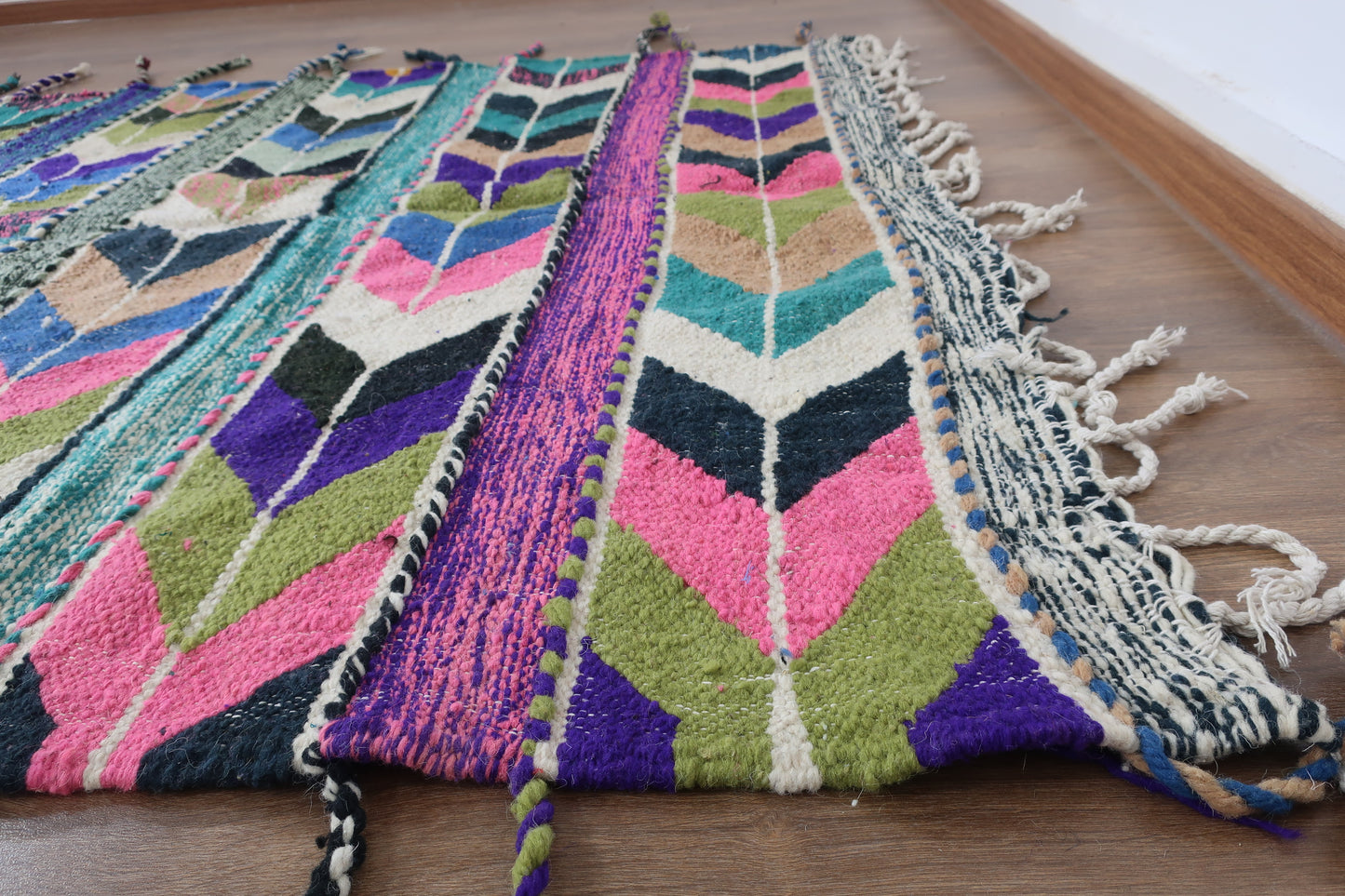 Handwoven Moroccan flat-weave wool Kilim area rug - ( 250 × 150 Cm ) - MarrakeshLoom