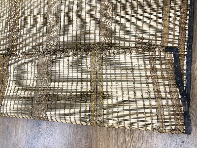 Tuareg Mat Rug 9.28×6.03 FT ( 283 × 184 Cm ), Vintage handmade Reed Carpet, Authentic Ethnic Tribal Nomadic Sahara Desert Rug - MarrakeshLoom