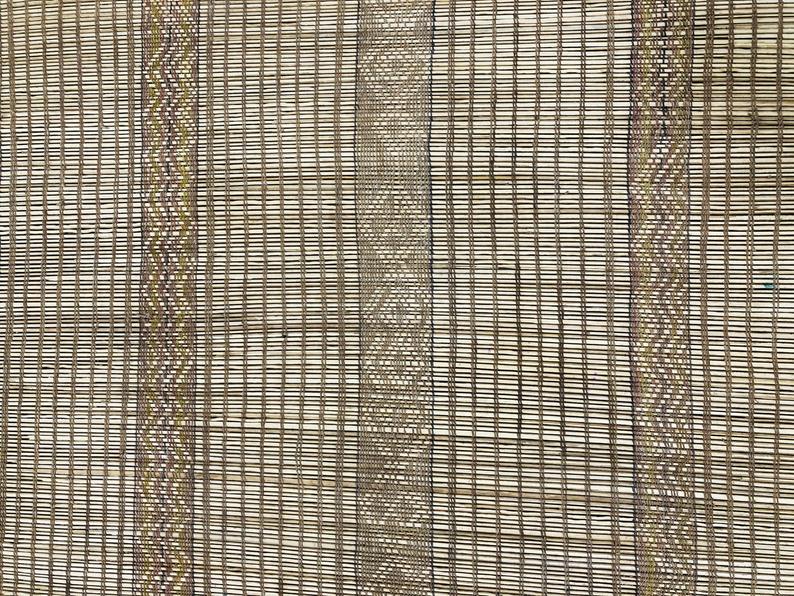 Tuareg Mat Rug 9.28×6.03 FT ( 283 × 184 Cm ), Vintage handmade Reed Carpet, Authentic Ethnic Tribal Nomadic Sahara Desert Rug - MarrakeshLoom