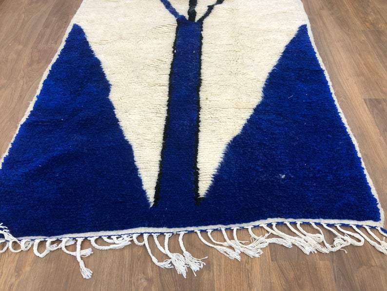 Handmade Modern Moroccan rug, Mid-Century Rug, 7.77 FT x 4.82 FT ( 237 Cm x 147 Cm ), Authentic Moroccan Carpet, Handwoven Ethnic Rug, Free Shipping - MarrakeshLoom