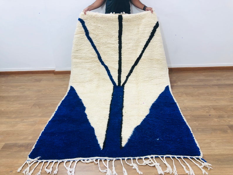 Handmade Modern Moroccan rug, Mid-Century Rug, 7.77 FT x 4.82 FT ( 237 Cm x 147 Cm ), Authentic Moroccan Carpet, Handwoven Ethnic Rug, Free Shipping - MarrakeshLoom