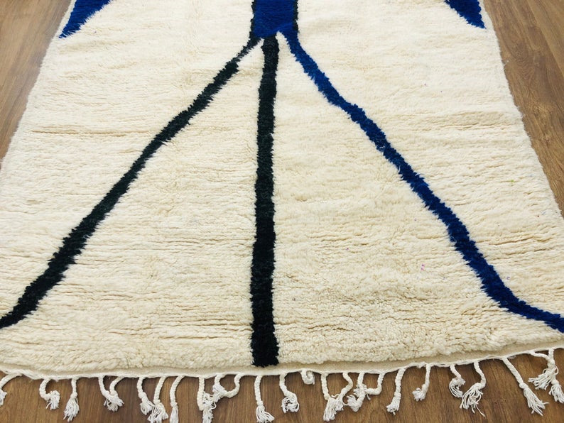 Handmade Modern Moroccan rug, Mid-Century Rug, 7.77 FT x 4.82 FT ( 237 Cm x 147 Cm ), Authentic Moroccan Carpet, Handwoven Ethnic Rug, Free Shipping - MarrakeshLoom