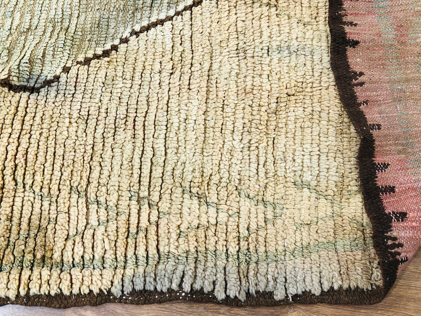 Vintage Moroccan Berber wool Runner - 10.69 FT × 4.33 FT ( 326 Cm × 132 Cm ) - MarrakeshLoom