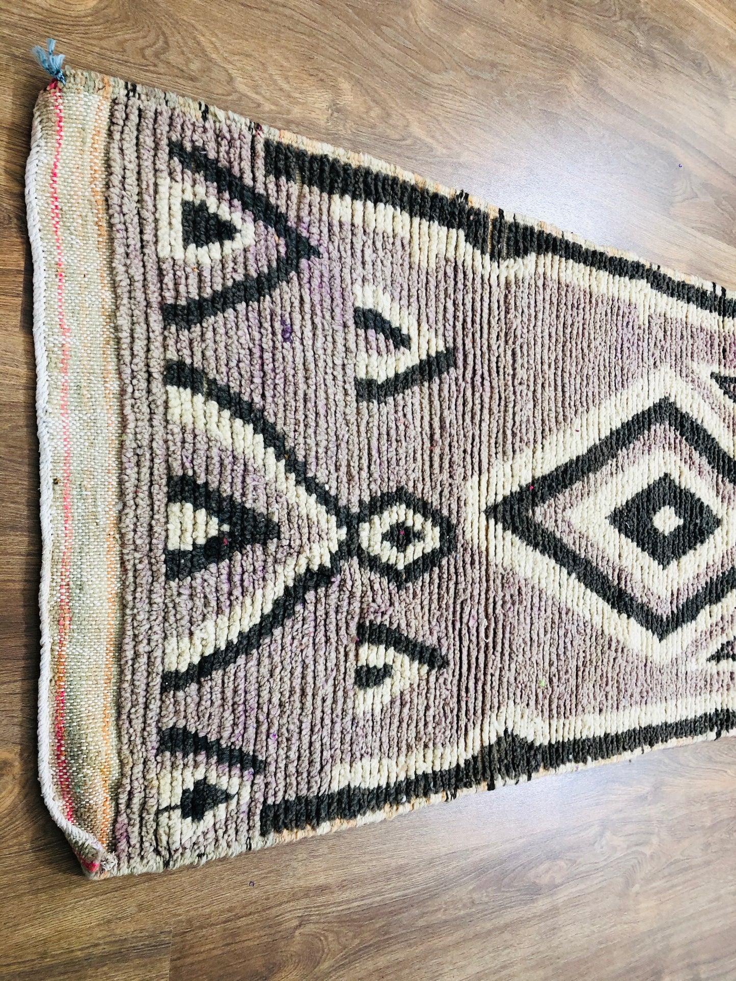 Vintage Moroccan Berber wool Runner - ( 222 Cm × 80 Cm ) - MarrakeshLoom