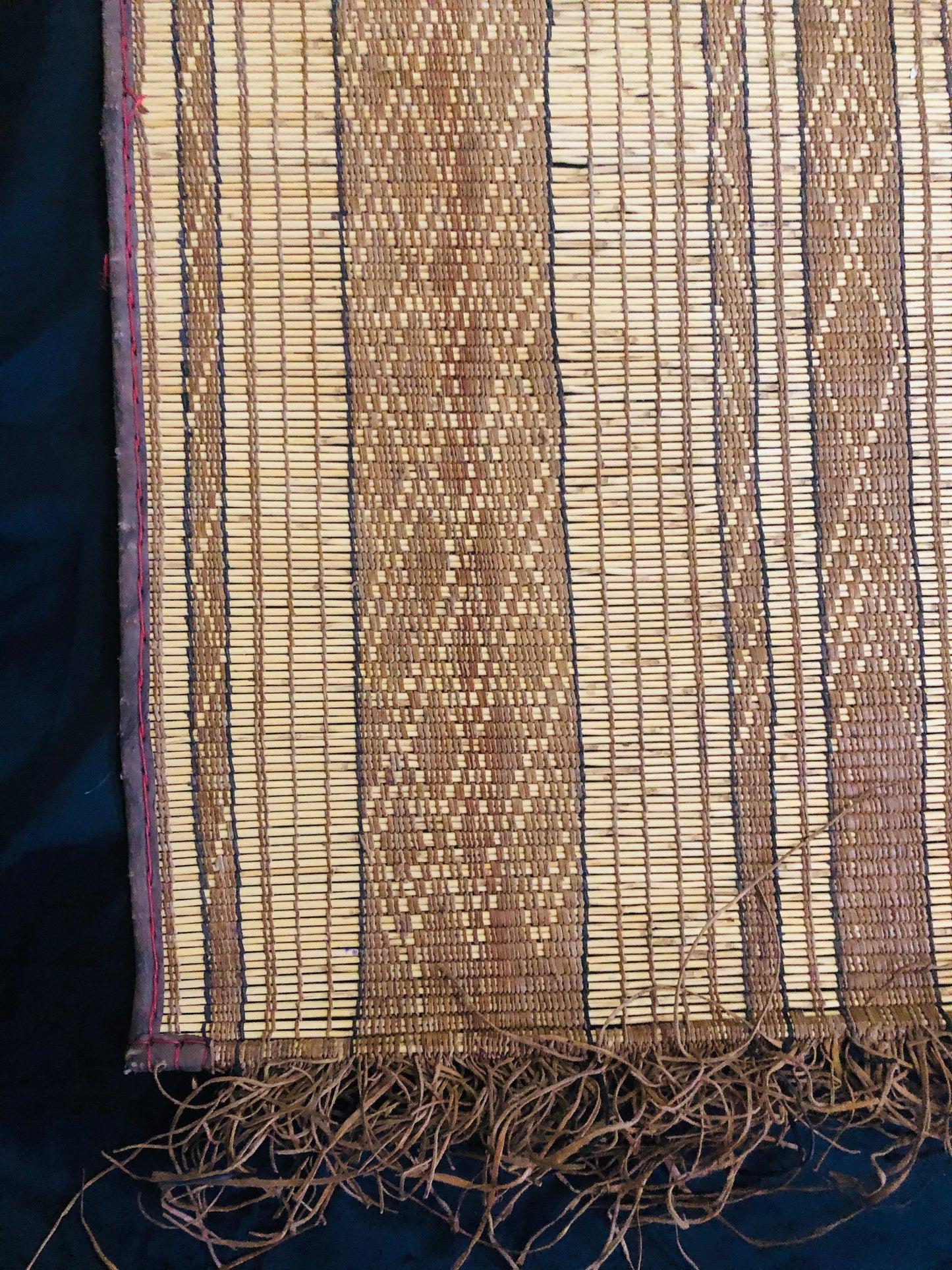 Vintage Handmade Tuareg Mat Area Rug - 5.31 FT × 3.77 FT ( 162 Cm × 115 Cm ) Authentic Ethnic Tribal Nomadic Sahara Desert Rug - MarrakeshLoom