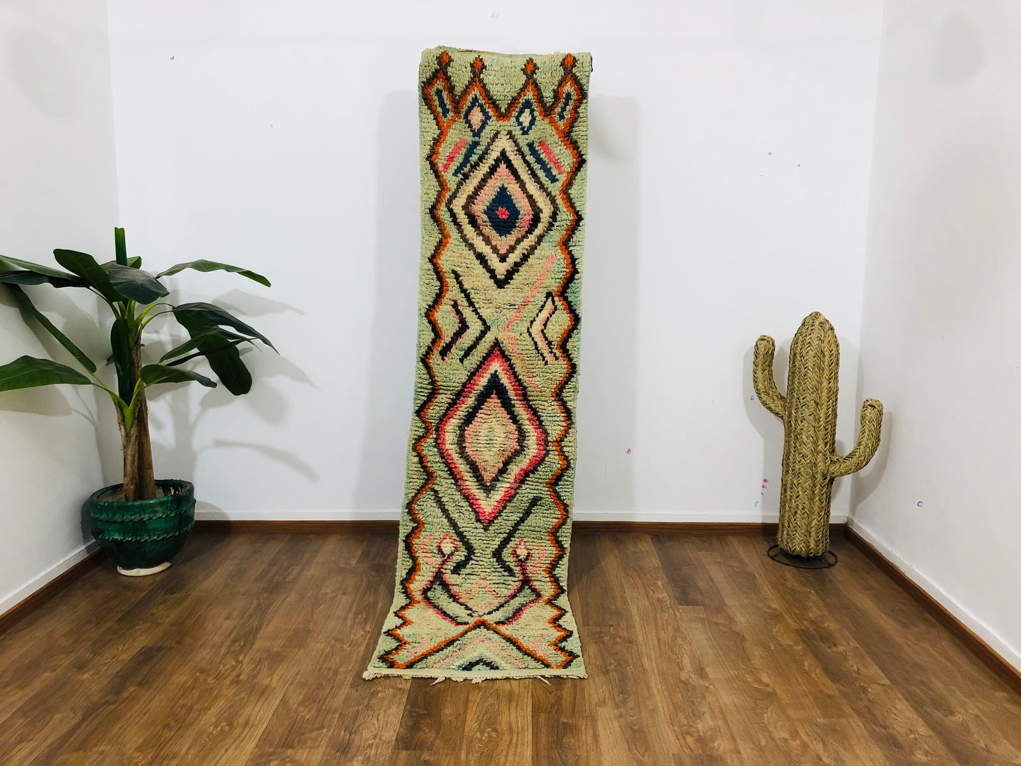 Vintage Moroccan Berber wool Runner - ( 279 Cm × 70 Cm ) - MarrakeshLoom