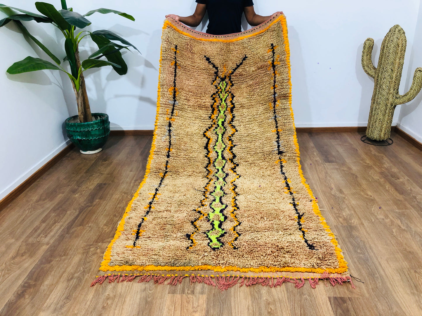 Vintage Moroccan Berber wool Rug - ( 263 × 130 Cm ) - MarrakeshLoom