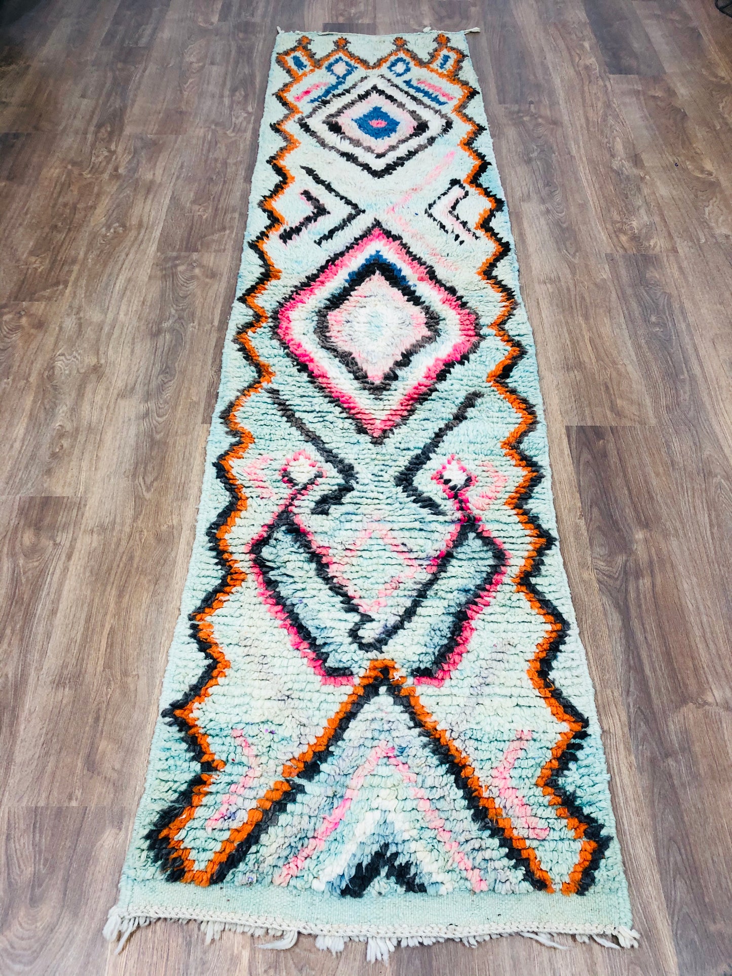 Vintage Moroccan Berber wool Runner - ( 279 Cm × 70 Cm ) - MarrakeshLoom