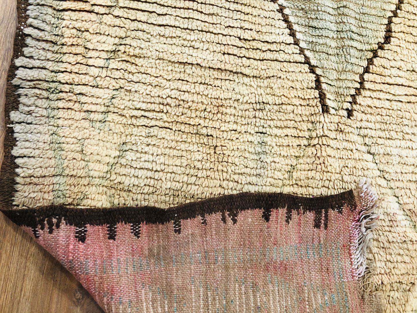 Vintage Moroccan Berber wool Runner - 10.69 FT × 4.33 FT ( 326 Cm × 132 Cm ) - MarrakeshLoom