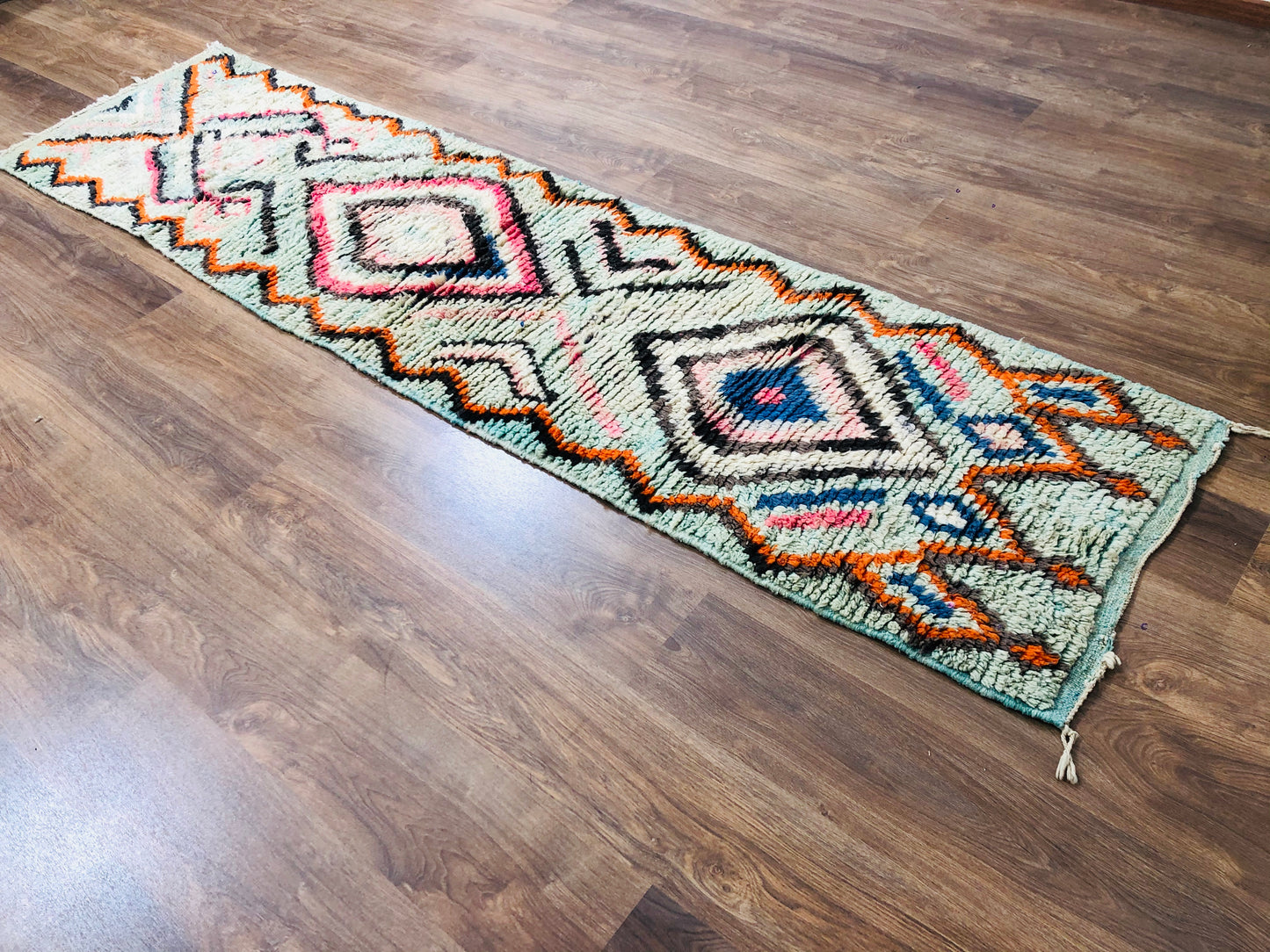 Vintage Moroccan Berber wool Runner - ( 279 Cm × 70 Cm ) - MarrakeshLoom