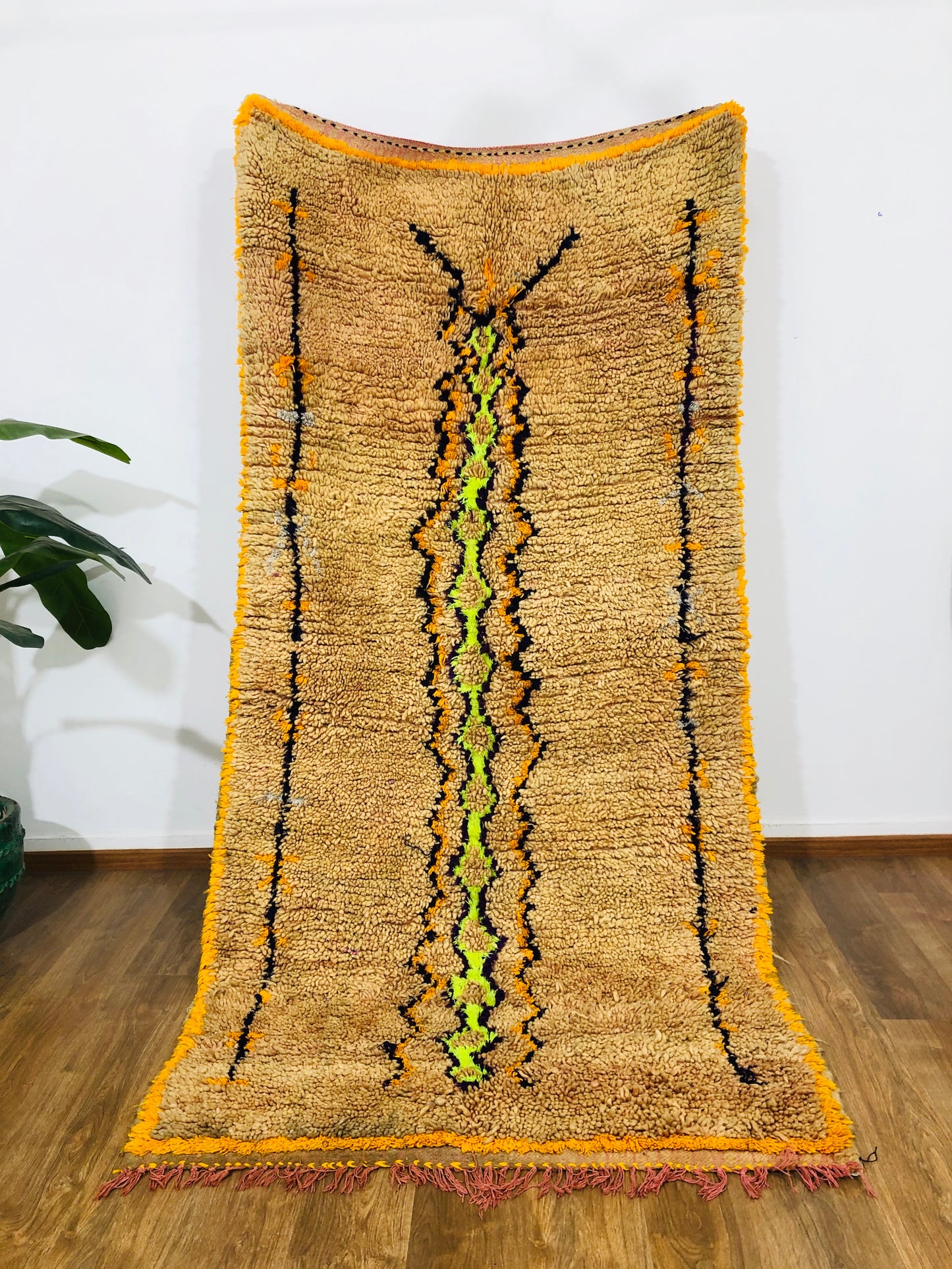 Vintage Moroccan Berber wool Rug - ( 263 × 130 Cm ) - MarrakeshLoom