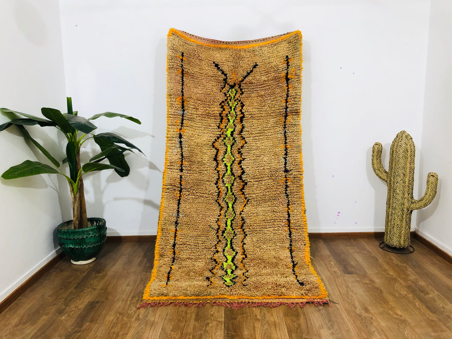 Vintage Moroccan Berber wool Rug - ( 263 × 130 Cm ) - MarrakeshLoom