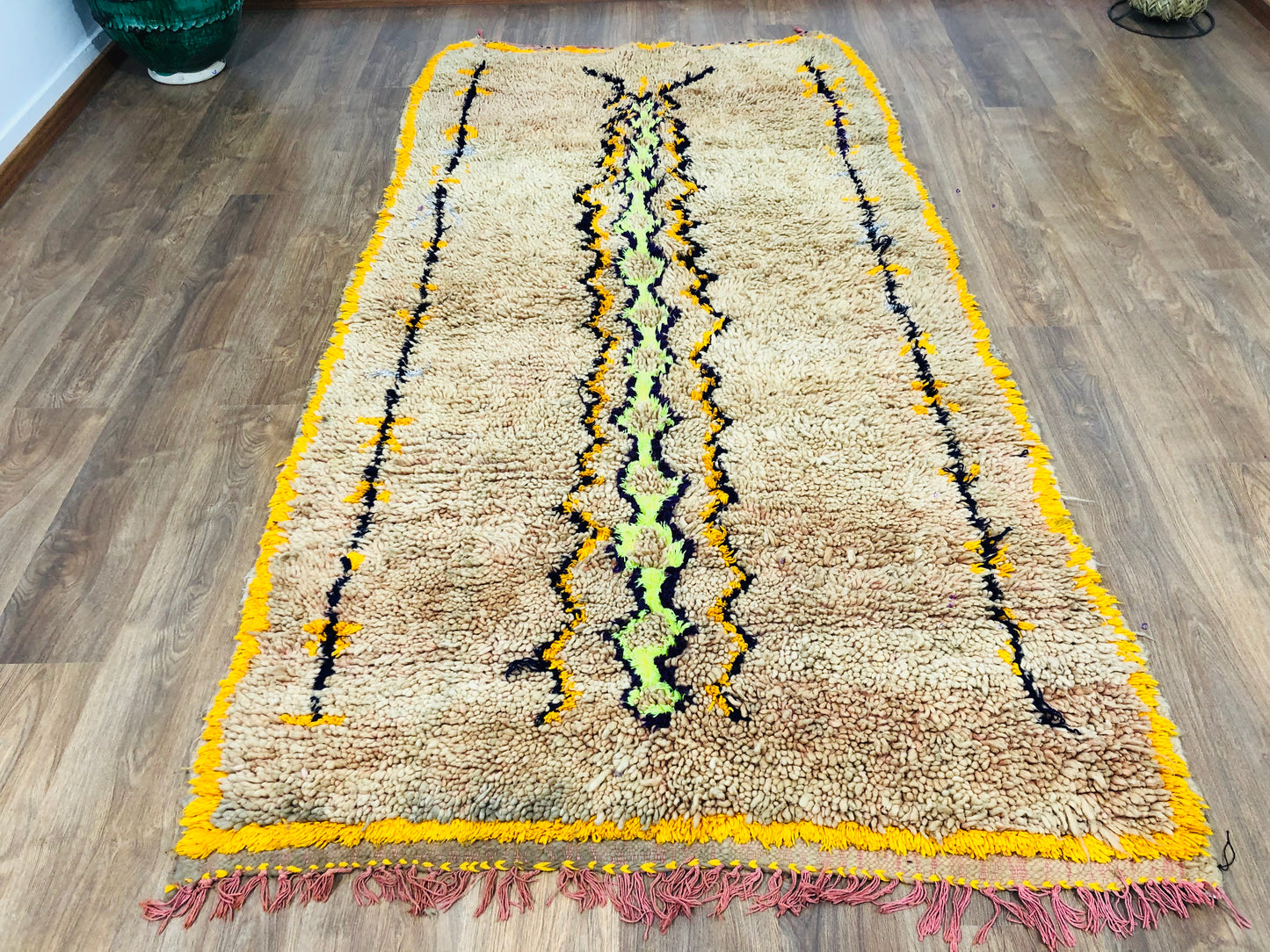 Vintage Moroccan Berber wool Rug - ( 263 × 130 Cm ) - MarrakeshLoom
