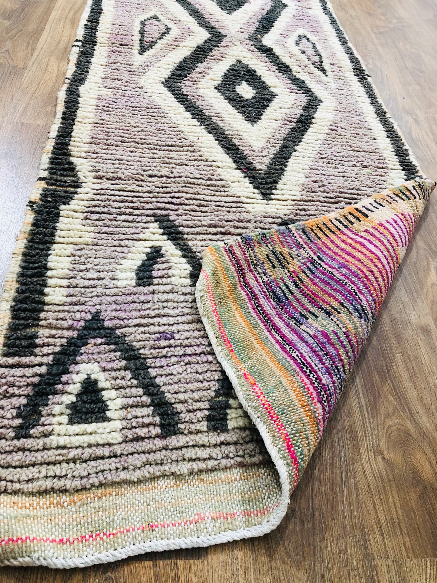Vintage Moroccan Berber wool Runner - ( 222 Cm × 80 Cm ) - MarrakeshLoom